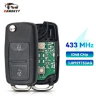 Складной 2-кнопочный пульт дистанционного управления Dandkey 433434 МГц с чипом ID48 для VW для SEAT AlteaIbizaLeonToledo 1J0 959 753 AG