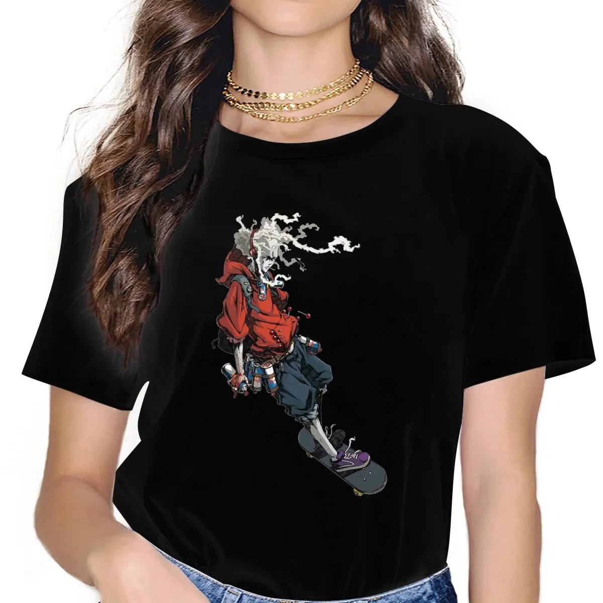 Женская футболка с круглым вырезом, с коротким рукавом