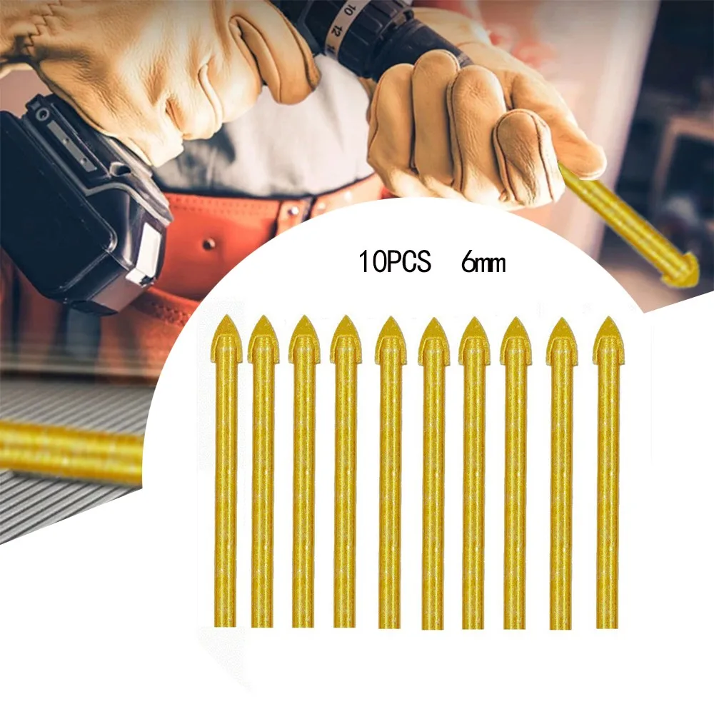 

10pcs Tile Drill Tip Glass Tungsten Carbide Bits Ceramic Drilling Bit Head High Strength Durable High Quality New