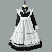 british nobility black white retro maid outfit anime long dress men women court maid lolita xs 3x servant waiter cosplay costume