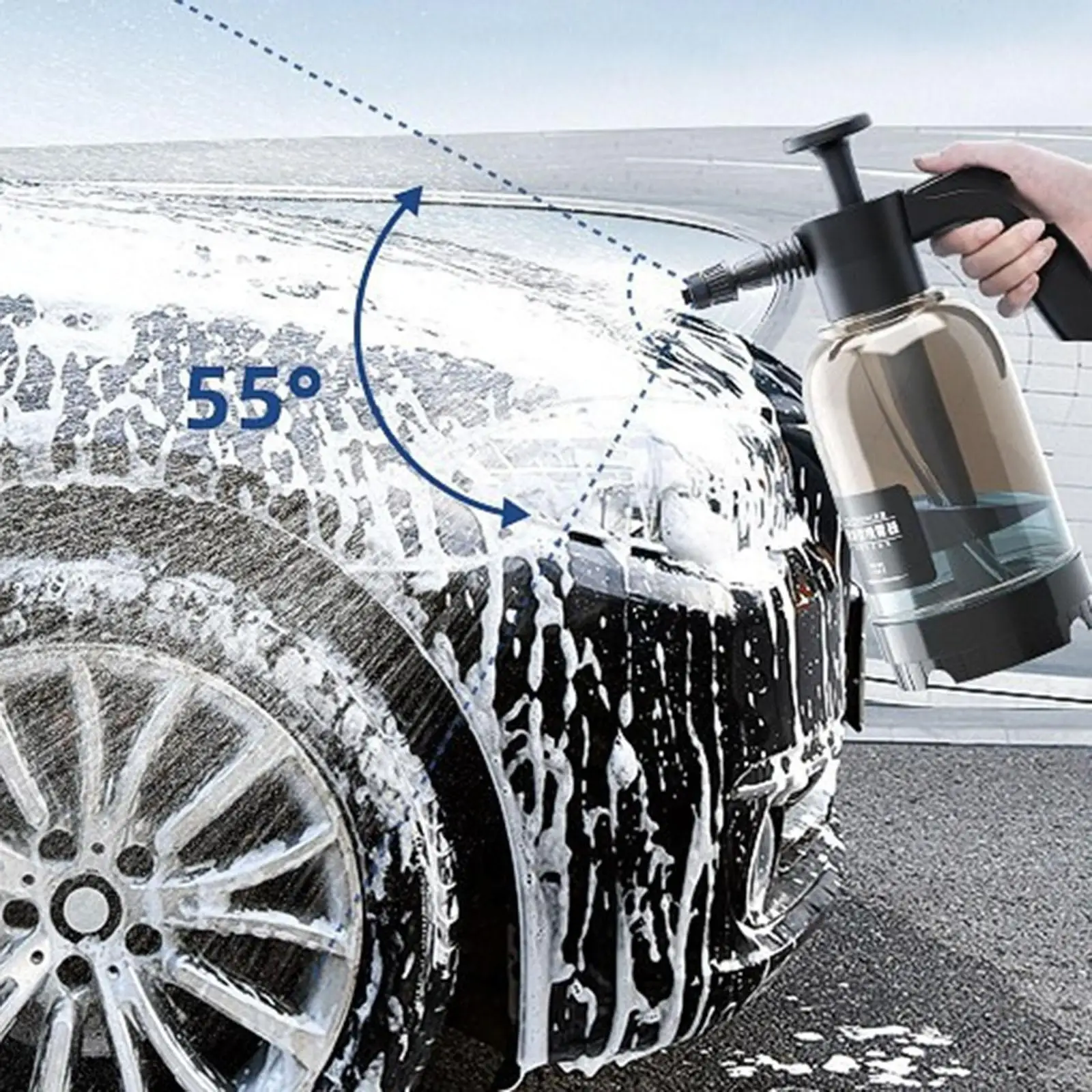 

Transparent 2L Car Wash Pump Manual Foaming Sprayer for Indoor Outdoor