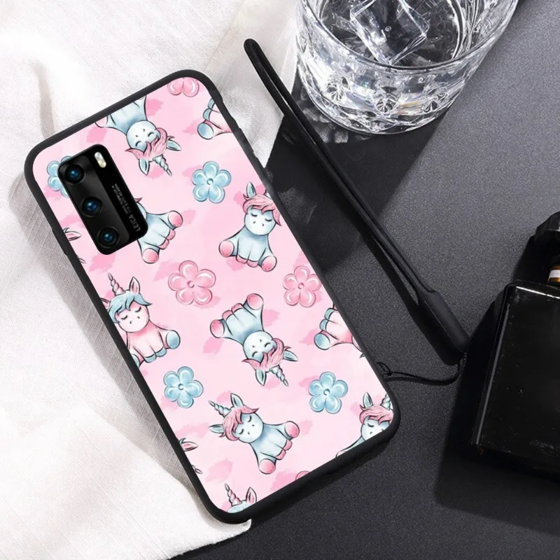 Мультяшный Единорог чехол для телефона Huawei Y6 Y7 Y9 Prime 2019 Y9s Mate 10 20 40 Pro Lite Nova 5t