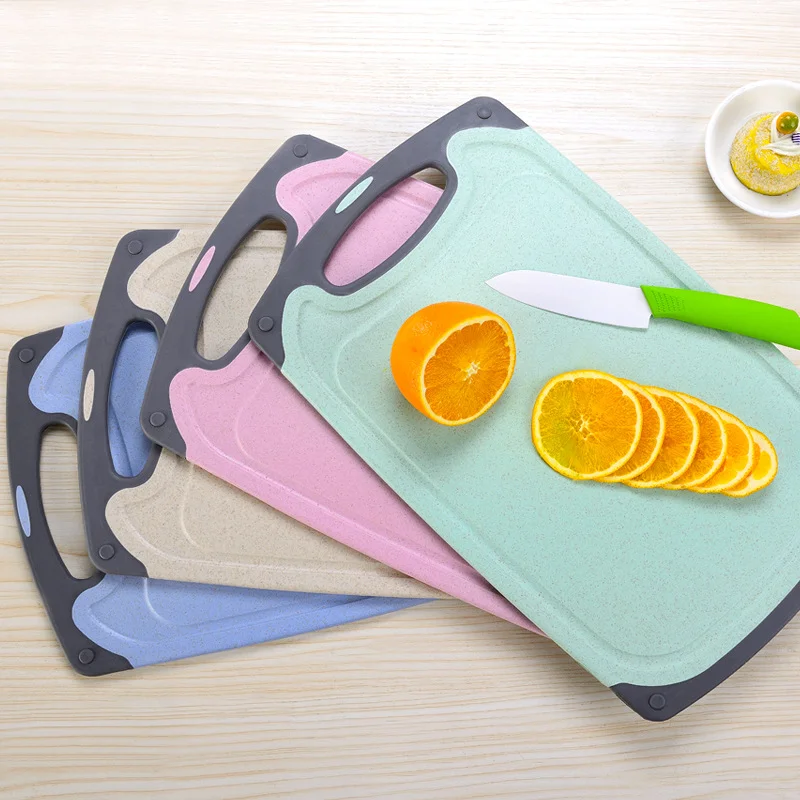 

Wheat Straw Cutting Board Vegetable Meat Chopping Board Hanging Hole Spilover Prevention Kitchen Accessory Garlic Grinding