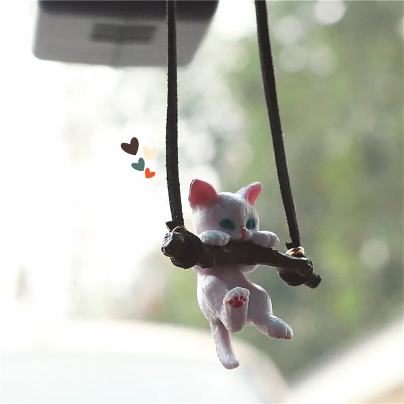 

1 шт. Автомобильная подвеска, креативная Милая ветка, кошка, искусственное украшение для салона автомобиля для девочек, аксессуары для интерьера автомобиля