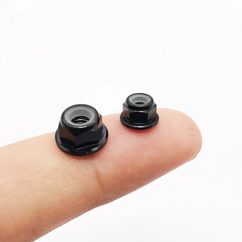10 шт. M3/M4 Фланцевая нейлоновая вставка из алюминиевого сплава фиксирующая гайка