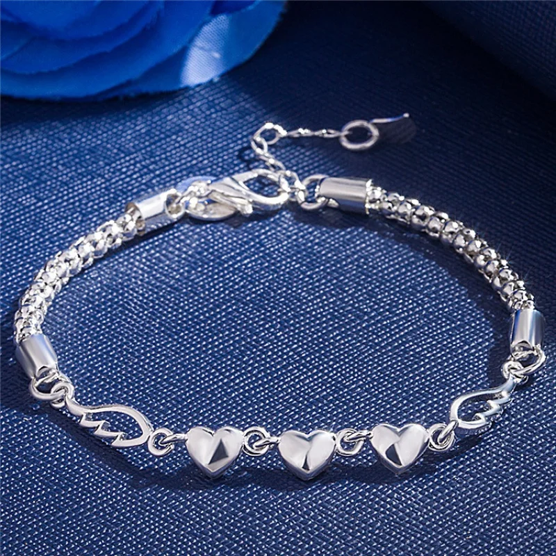 

European and American Fashion New Style Ornament Popular Heart Love Heart Angel Wings Bracelet Wrist Ring Simple Bracelet