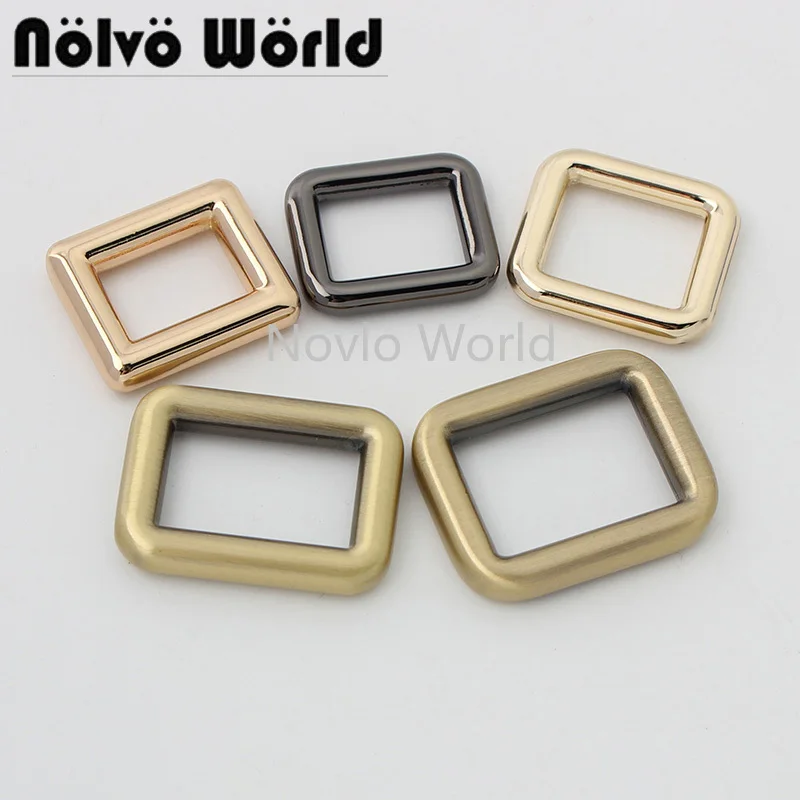 

50pcs 5 sizes 5 colors 14-15-16-20-21 mm inner die casting metal square buckles for backpack belt adjust square rings