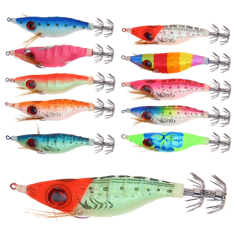 

1pcs 9.2g 10cm Squid Jig Hooks Needles Fluorescent Fishing Cuttlefish Sleeve Squid Jig Baits Night Fishing Saltwater Lures