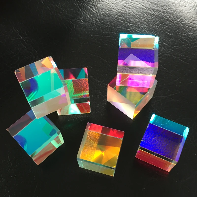 

20 PCS Defective Cross Dichroic X-Cube Prism Optical Glass Square Prism RGB Combiner Splitter Party Home Decoration