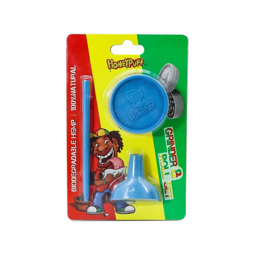 

Biodegradable Tobacco Grinder Set with Cone Funnel Tube for Roller Plastic Spice Crusher Display Packing Smoking Accessories