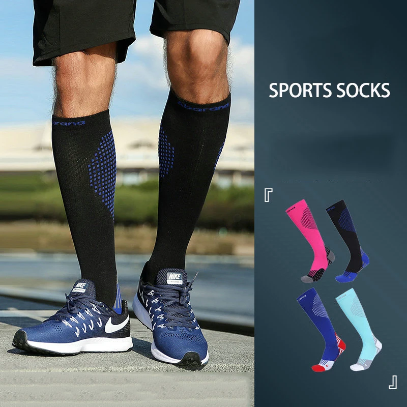 Elastic Football Socks Antiskid Calf Pressure Compression Socks Long Tube Adult Sports Running Socks Summer