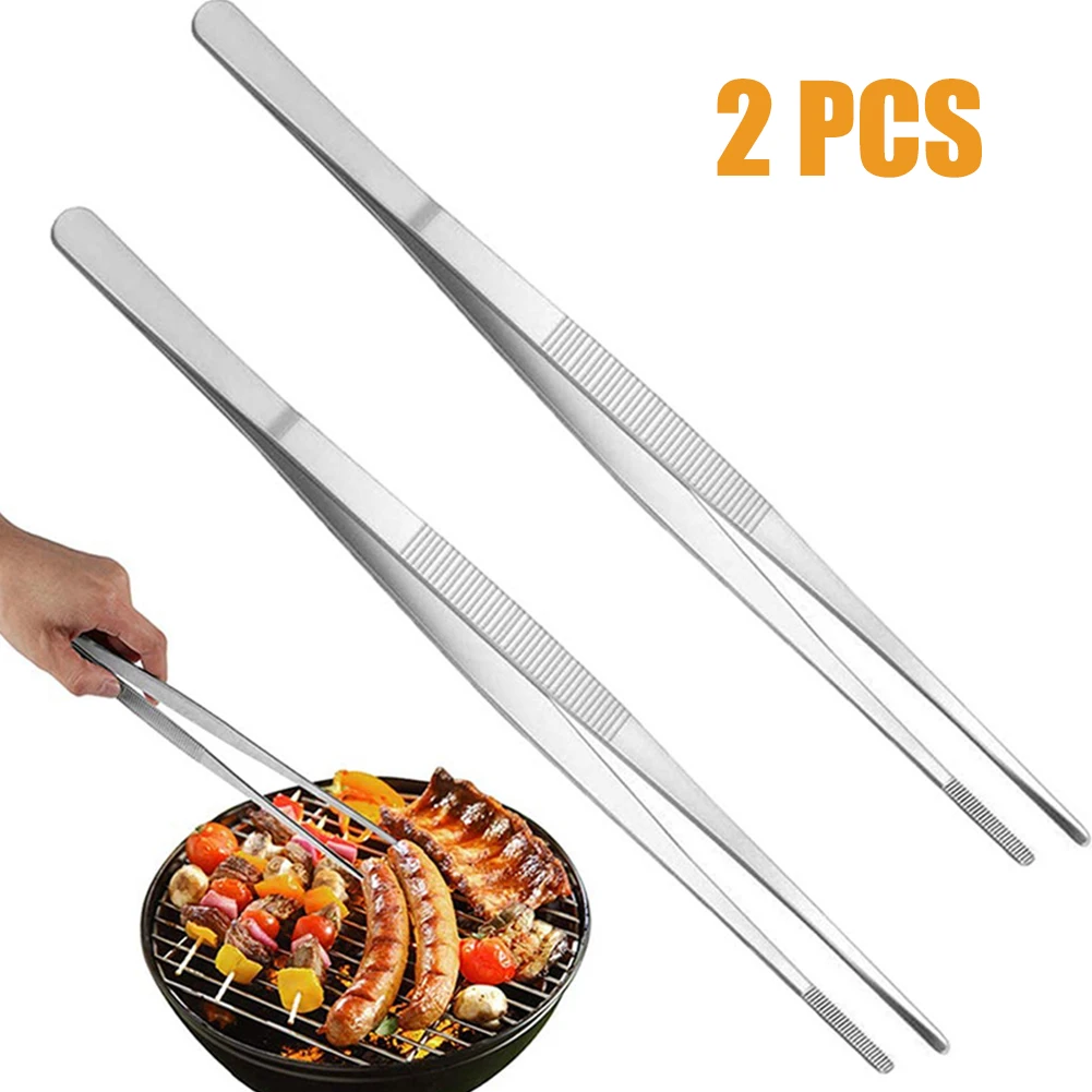 

2PC Kitchen Gadgets Barbecue Tongs Food Tongs Food Clip Stainless Steel Tweezers Clip Barbecue Buffet Restaurant Tools