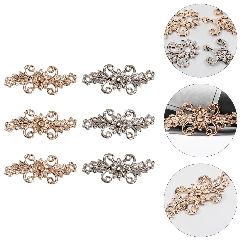 

Cheongsam Fastener Metal Hanfu Clothing Clasp Clip Coat Clamp Accessories Flower Button Cardigan Clothes Buckle Cloak