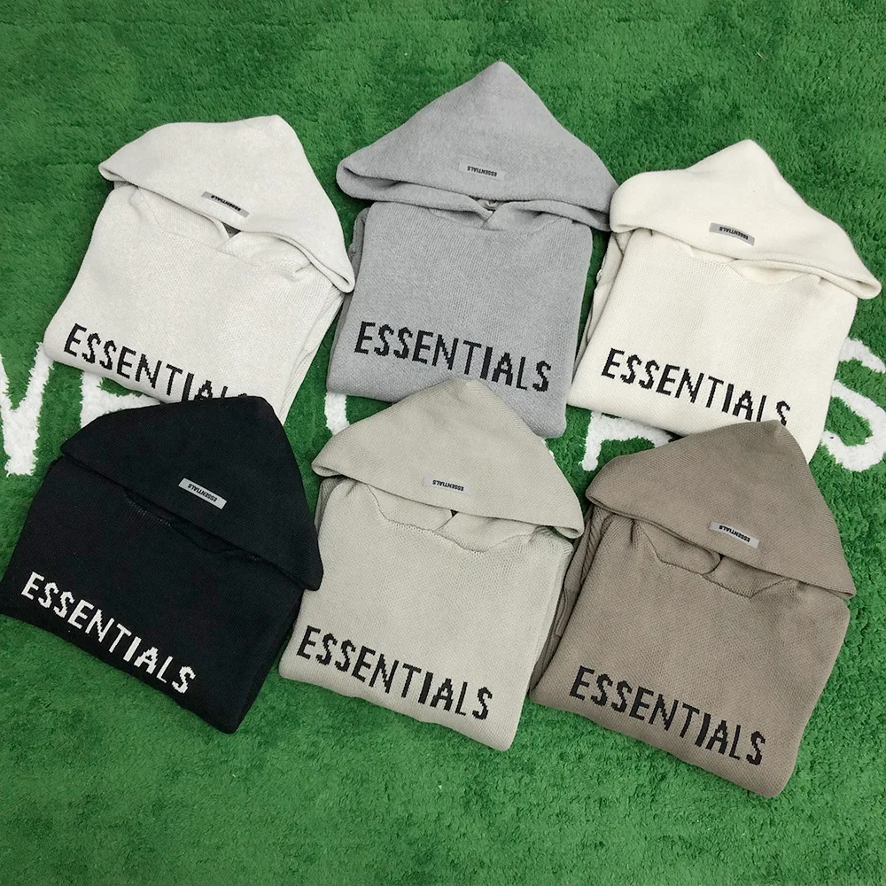 

High Street ESSENTIALS Hooded Sweater for Man Sweater Male Oversize Couple Pullover Woman's Sweater Men's Clothing Women Clothes