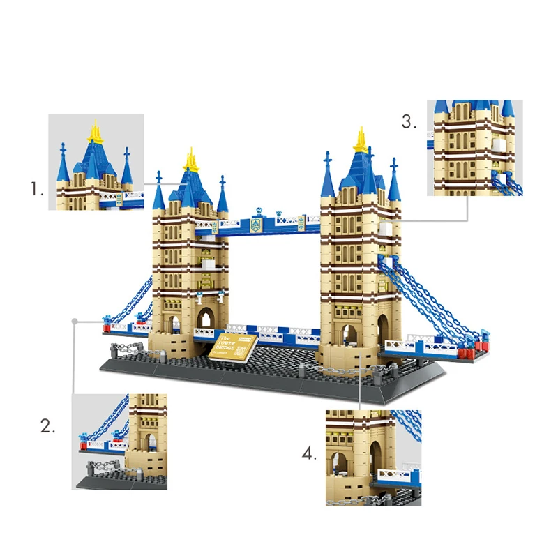 5215 1031 + шт. MOC кирпич знаменитая архитектура ориентир Лондонский башня мост ABS