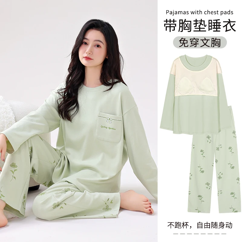 Женская пижама с длинным рукавом большого размера