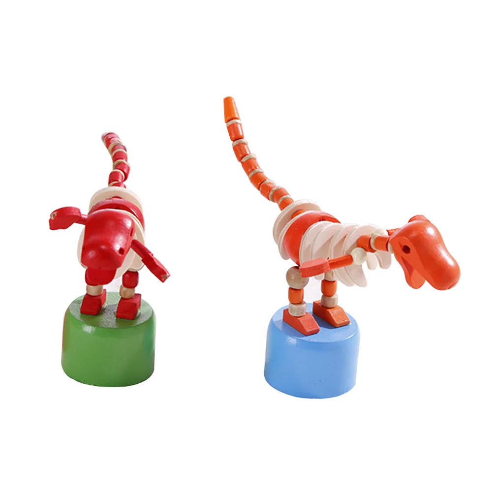 

2pcs Animal Shaped Rocking Toys Wooden Rocking Toys Desktop Ornaments