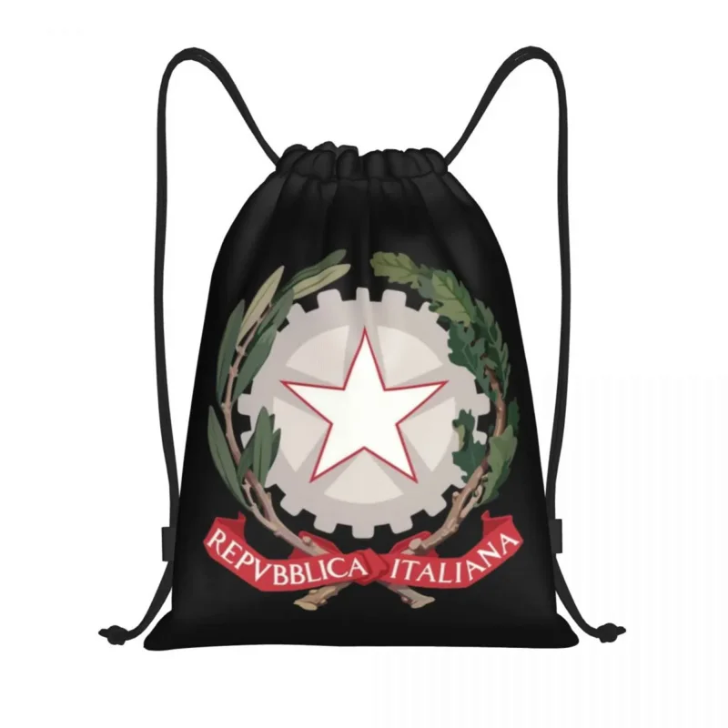 

Emblem Of Italy Drawstring Backpack Sports Gym Bag for Women Men Italian Republic Training Sackpack