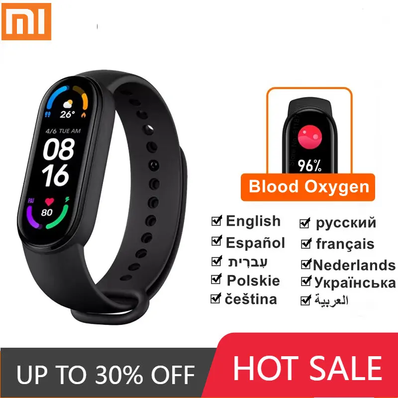 

Xiaomi Mi Band 6 Global Version Smart Bracelet 5 Color AMOLED Blood Oxygen Mi Smart Band Fitness Tracker Miband 6 Original Bend