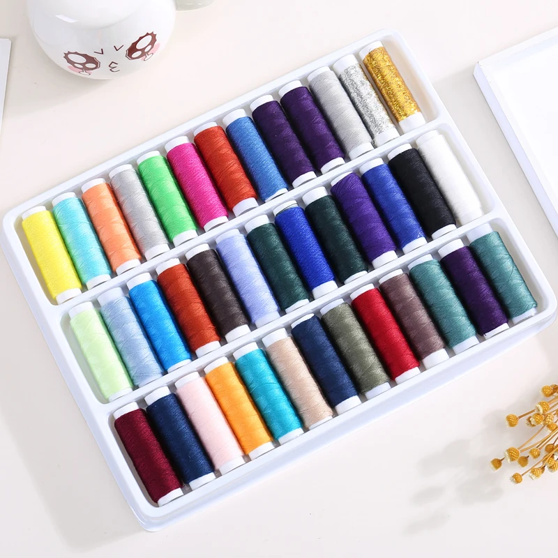 

39 Color Sewing Thread Home Sewing Machine String Set Small Roll Needle Thread Denim Thread Boxed Color Sewing Clothes String