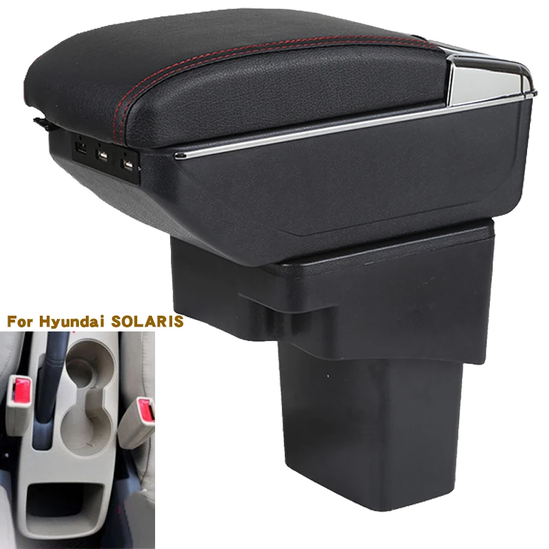 Soft Leather Center Console Storage Box Armrest For Hyundai Accent RB Solaris Verna 2011 2012 2013 2014 2015 2016 Car Styling