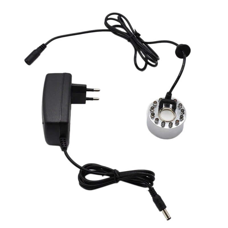 

Mist Maker 12 LED Light Color Change Mist Maker Atomizer Water Fountain Pond Indoor Outdoor Mister Foggers
