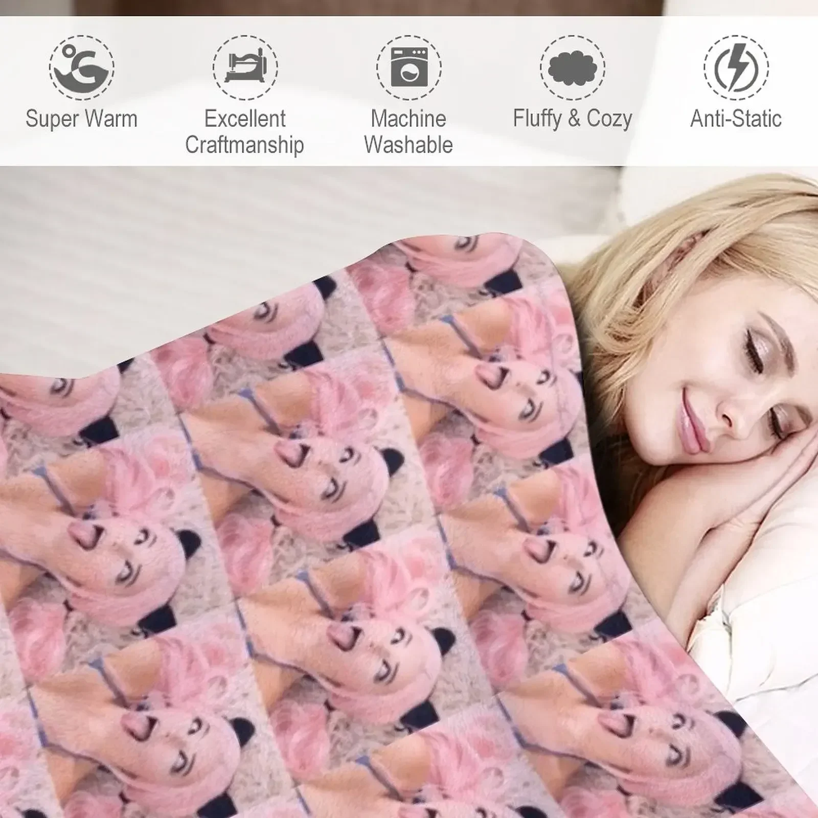 Одеяло Belle Delphine's Famous Face Роскошное покрывало Постельное белье Роскошные