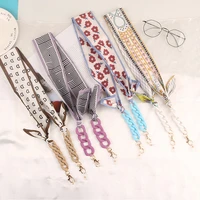 fashion acrylic nylon rope windproof mask chain lanyard printing silk scarf glamour glasses chain neck strap glasses
