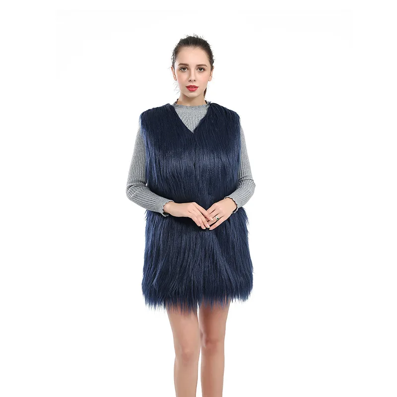 Faux Fur Factory Wholesale Women's Vest Vest Fake Fur Jacket Wool Washed Plush Fur Jacket