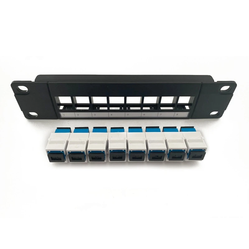 

8-портовая SC оптоволоконная сквозная Соединительная коммутационная панель с задней панелью настенное крепление или крепление в стойку для UTP STP кабельных соединений