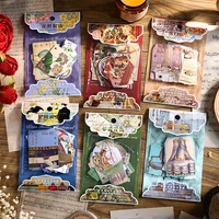 6 bags total 240pcslot vintage fashion the old days theme paper stickers set 120185mm creative school office decoration gift