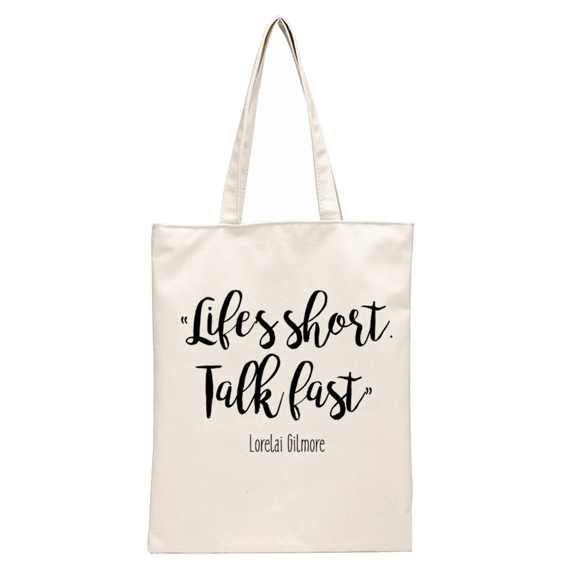 Gilmore Girls Luke's Diner Drink Coffee Shoulder Canvas Bags Large Capacity College Harajuku Handbag Women Bag Shopping Bag