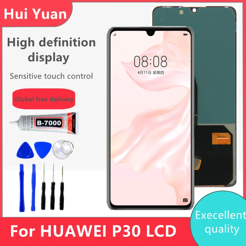 6,1 оригинальный экран для Huawei P30 ЖК-дисплей сенсорный экран дигитайзер с распознаванием отпечатков пальцев для Huawei P30 искусственная фантазия