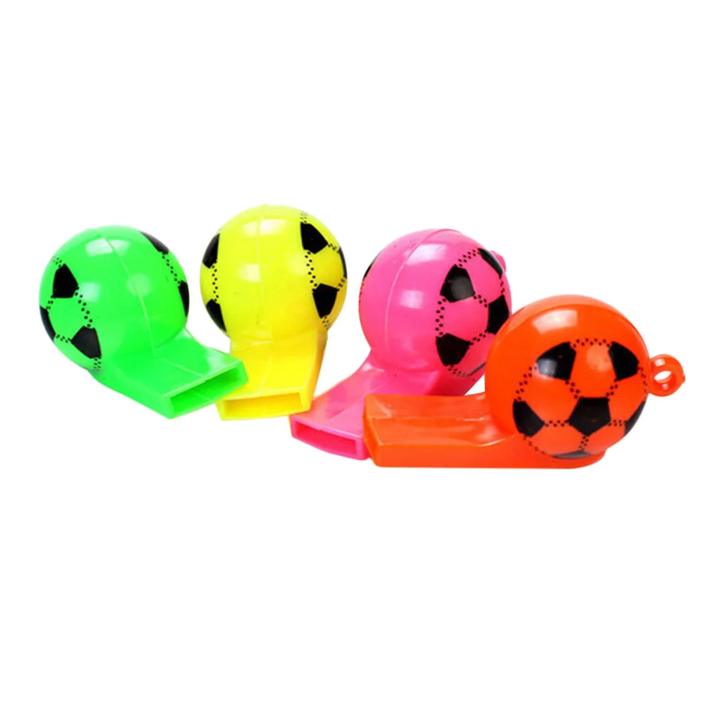 

24pcs Plastic Sports Whistle Toys Colorful Whistles Football Cheerleading Whistles Outdoor Activity Whistles for Kids
