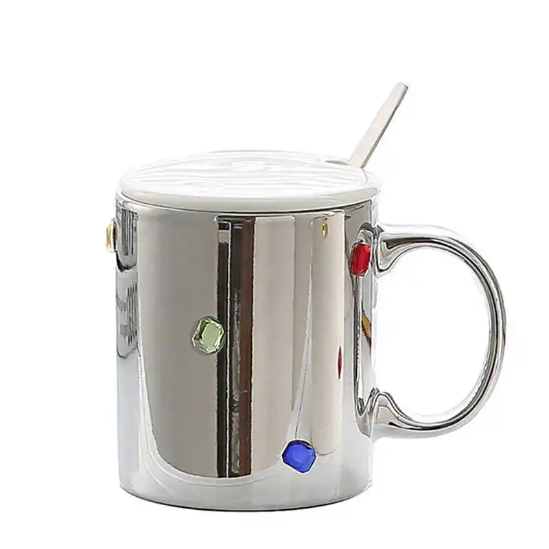 350 мл креативная керамическая кружка с инкрустацией бриллиантами и