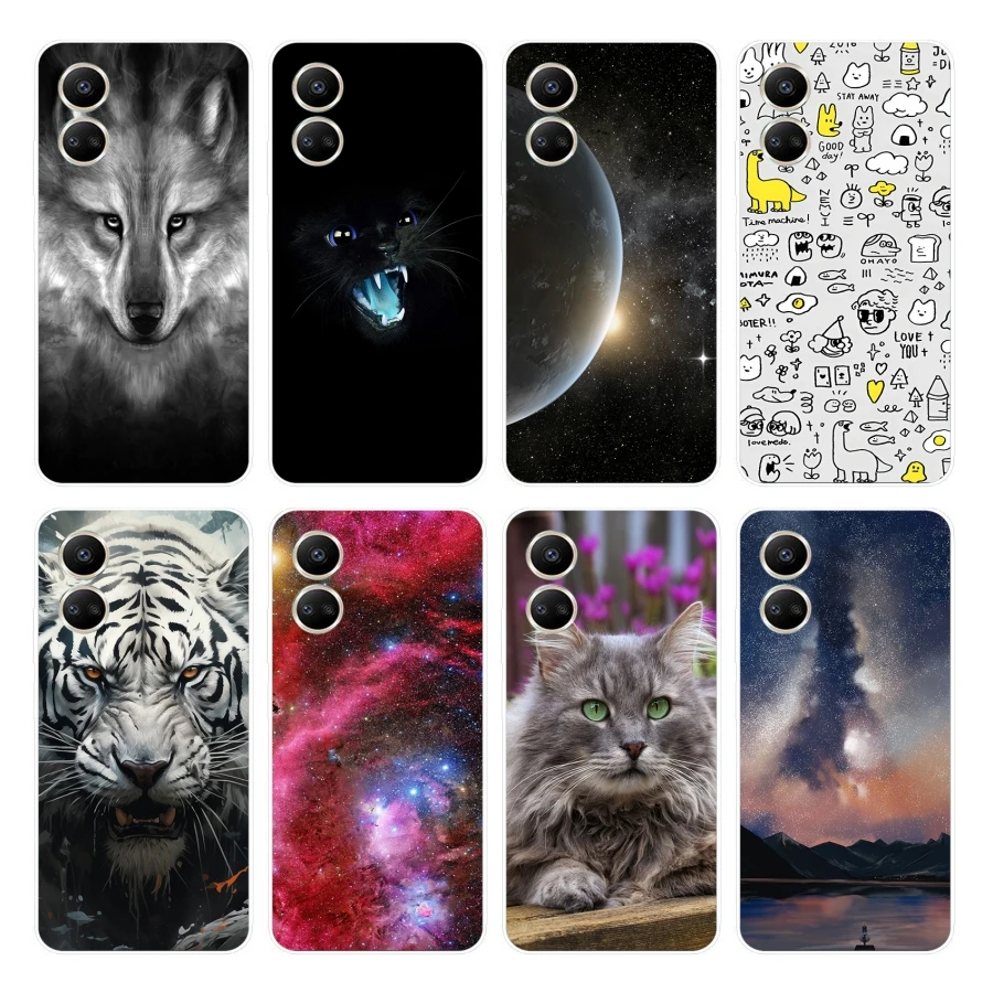 Чехол для Huawei Nova 10 SE задняя крышка с милым рисунком прозрачные силиконовые чехлы