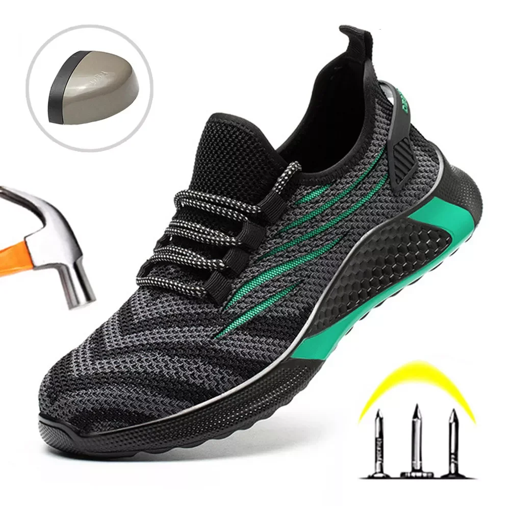 

NEW Indestructible Work Shoes With Steel Toe Cap Safety Boots Puncture-Proof Work Sneakers Breathable Causal Safety Shoes Men