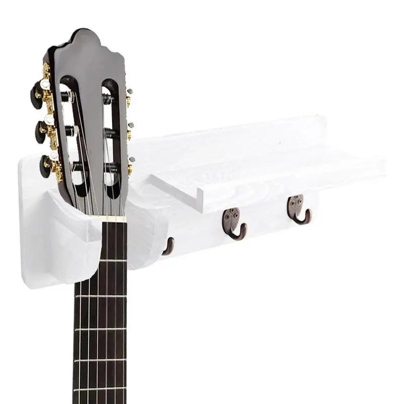 

Подставка для гитары, настенное крепление для гитары, деревянная подвесная стойка, вешалка для гитары с держателем для гитары и 3 крючками, Настенный декор