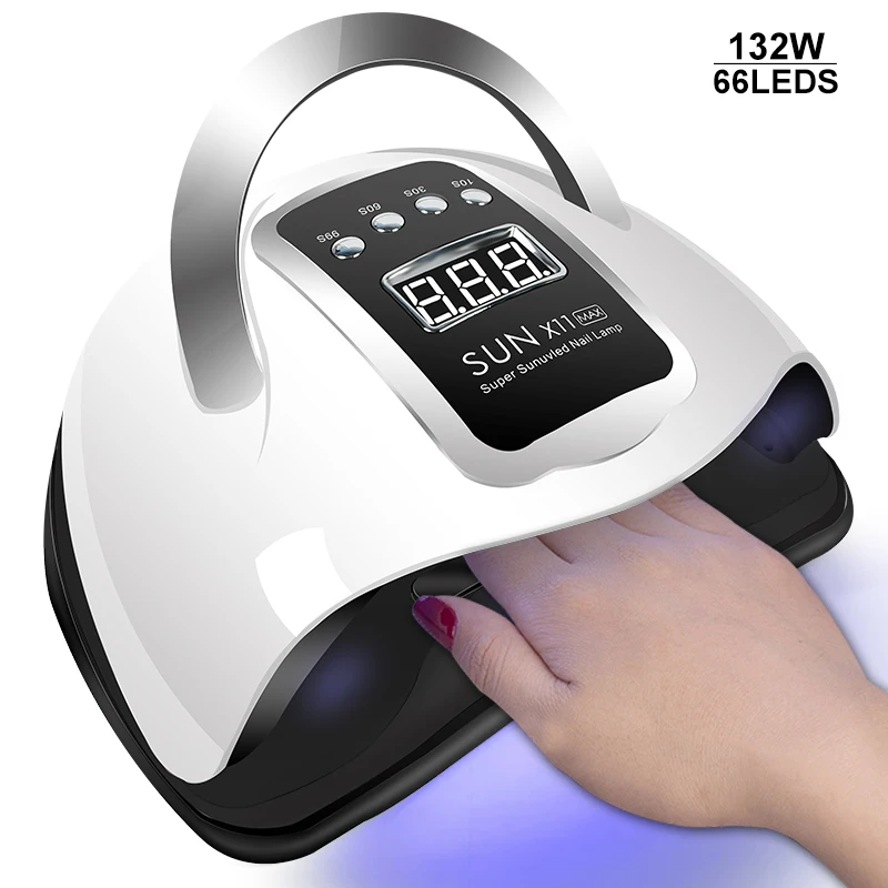 

66 LED Nail Lamp For Drying All Nail Gel Polish With Large LCD Touch Smart Sensor Nail Dryer Manicure Sharon Tools SUNX11MAX
