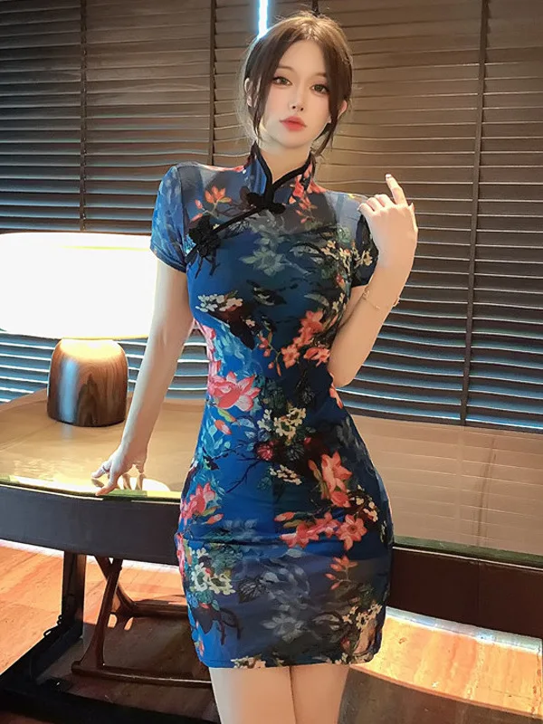 Женское облегающее платье в американском ретро-стиле ажурное платье-Ципао с