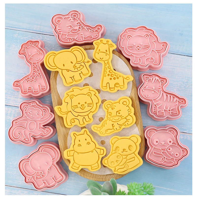 

1 Набор мультяшная форма для печенья в джунглях, сафари, животных, форма для печенья в джунглях, украшение для дня рождения, инструменты для самостоятельного украшения тортов, форма для печенья