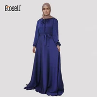 etosell muslim satin dress women abaya elegant dubai turkey arabic islamic turkey caftan hijab saudi muslim plain robe dress