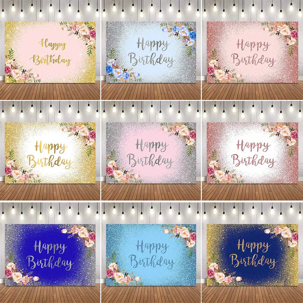 

Золотые блестящие фоны в горошек для дня рождения розовые цветы на заказ самодельный плакат фон для взрослых женщин детей украшения для дня...