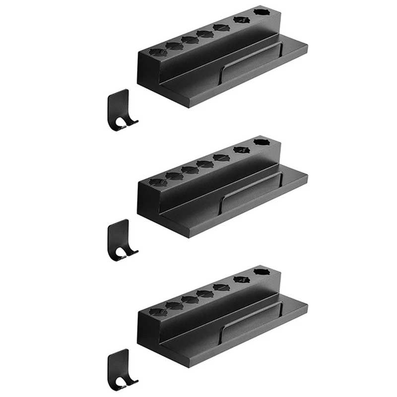 

3X Suitable For Dyson Airwrap Wall-Mounted Dryer And Hair Curler Storage Rack Hair Care Tool Storage Box Bathroom Shelf