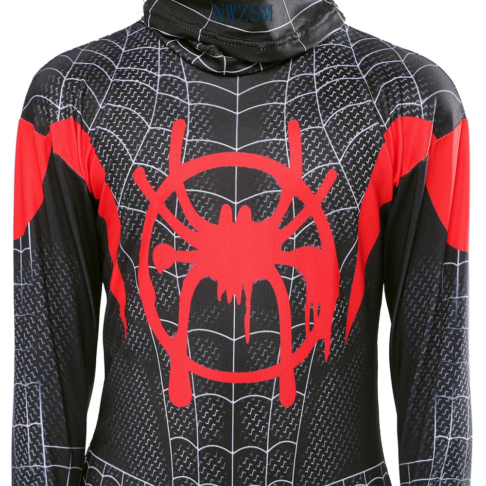 Черный костюм Человека-паука с 3D-принтом для взрослых и детей косплея супергероя