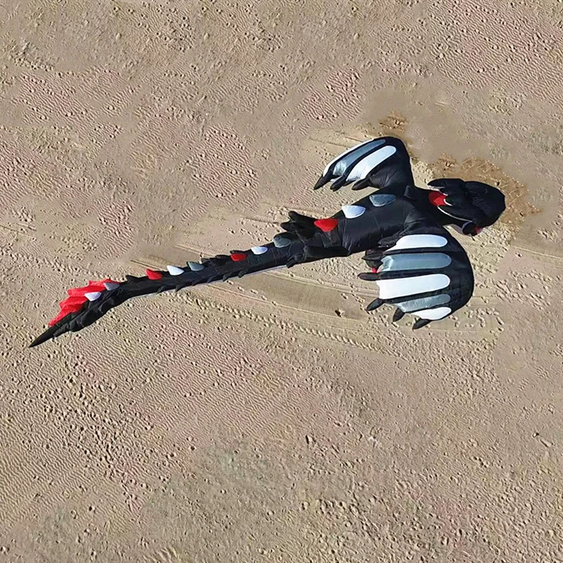 Гигантские мягкие воздушные змеи 13 м черного дракона летающие профессиональные