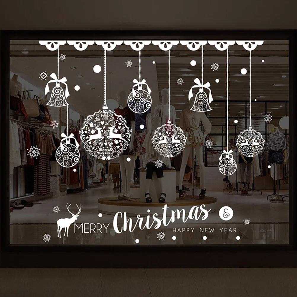 

Christmas Wall Sticker Window Clings Removable Stickers Snowflake Door Pvc Decal