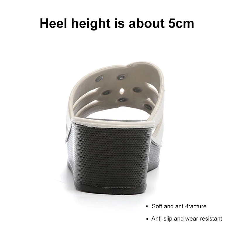 Women's Comfy High Heel Slippers Summer Thick Bottom Wedge Slides Muffin Bottom Fish Mouth Slipper Wear A Waterproof Table