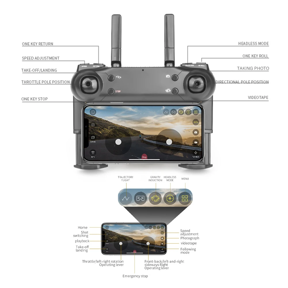 Радиоуправляемый квадрокоптер S165 2 4G 4CH WiFi FPV с камерой 720P 20 минут полета удержание