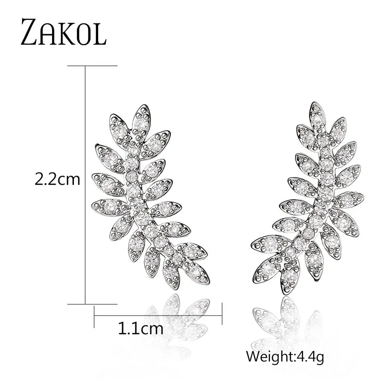 ZAKOL модные ретро серьги-гвоздики с цветком и перьями простые микро